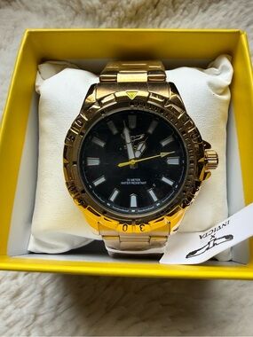 Invicta NIB Specialty I by Invicta Men's Watch - 42mm Gold Band Black Dial
